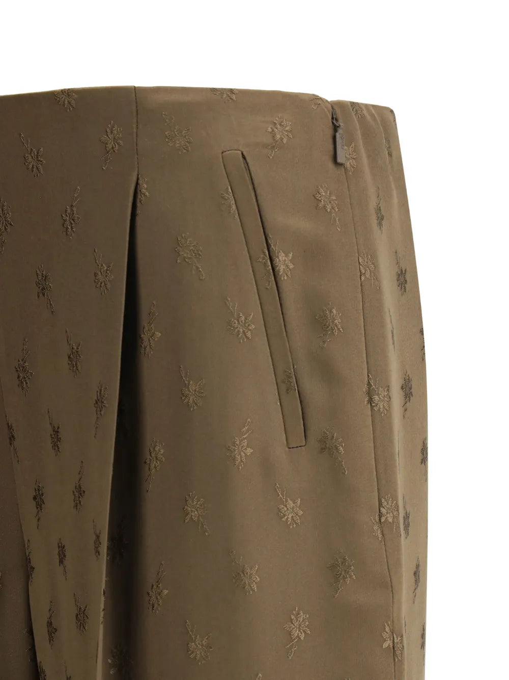 Floral-Jacquard Trousers