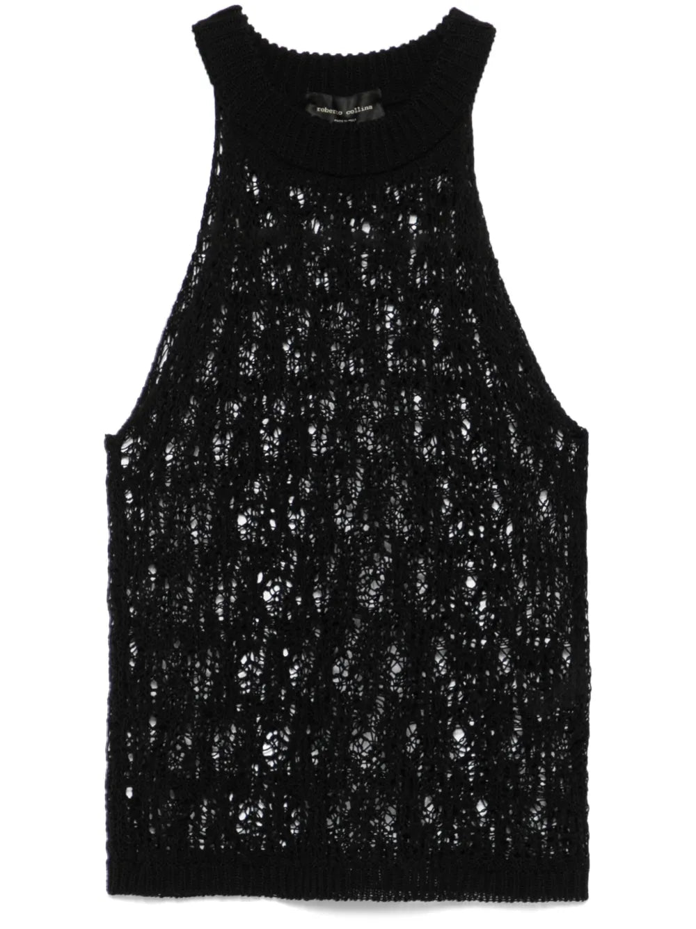 Lace-Effect Knitted Top
