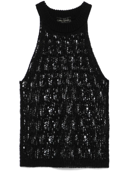Lace-Effect Knitted Top