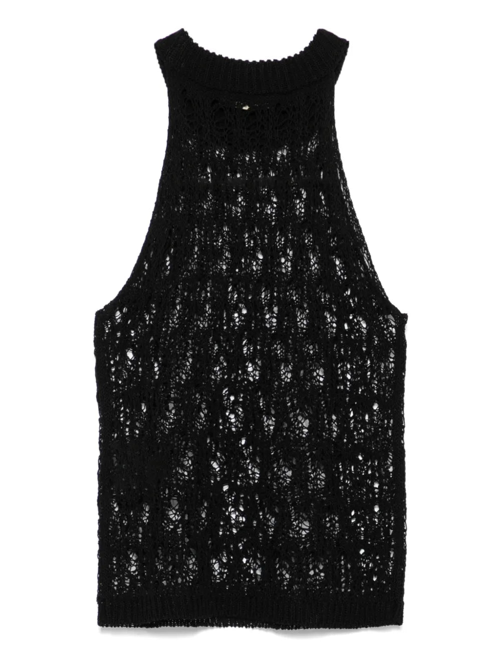 Lace-Effect Knitted Top