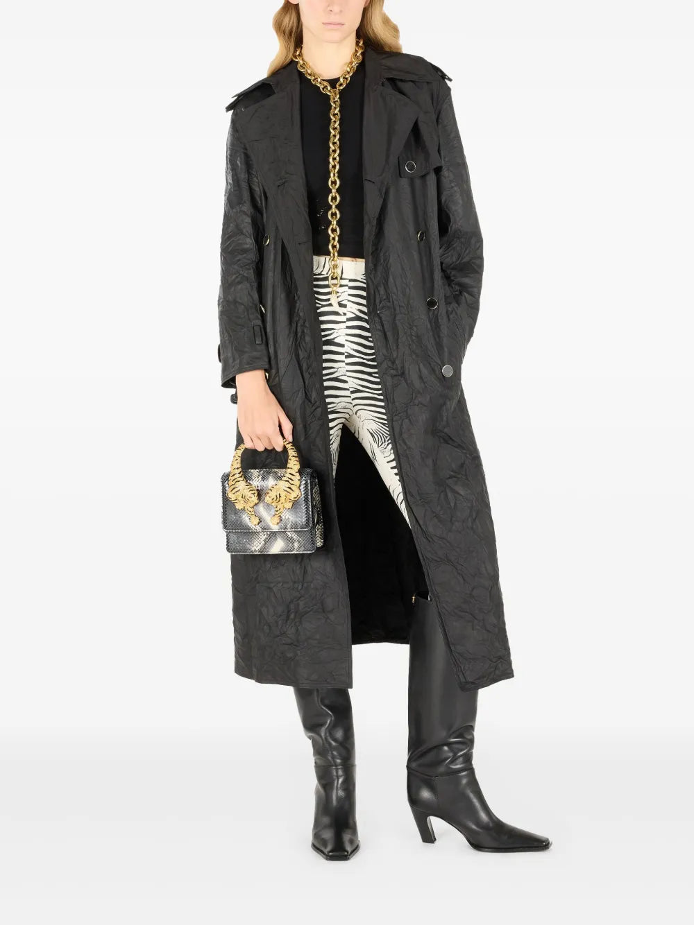 Crinkled Trench Coat