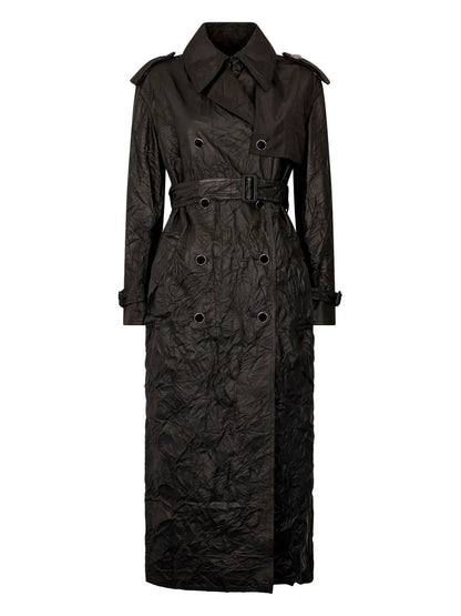Crinkled Trench Coat