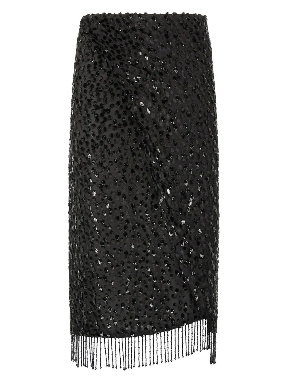 Fringe-Detail Sequined Skirt