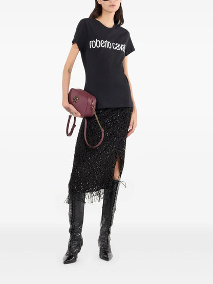 Fringe-Detail Sequined Skirt