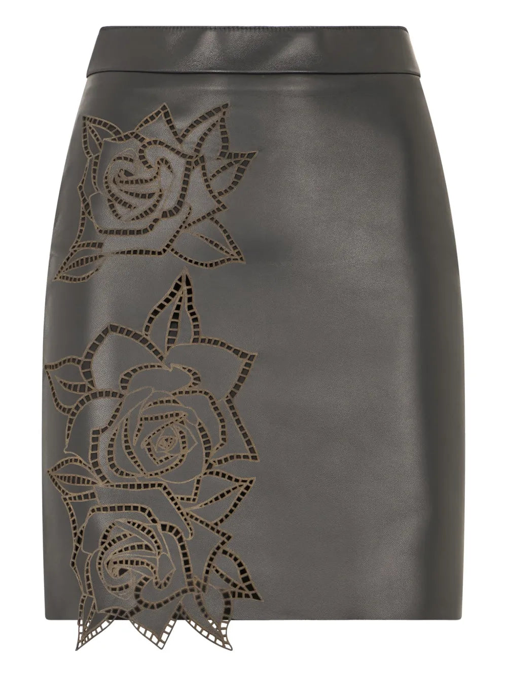 Laser-Cut Roses Mini Skirt
