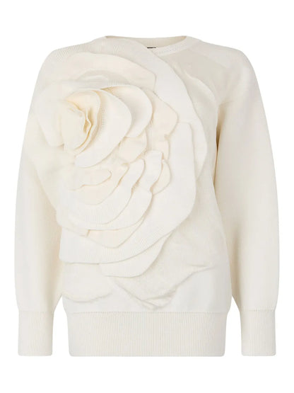 3D Floral-Detail Sweater
