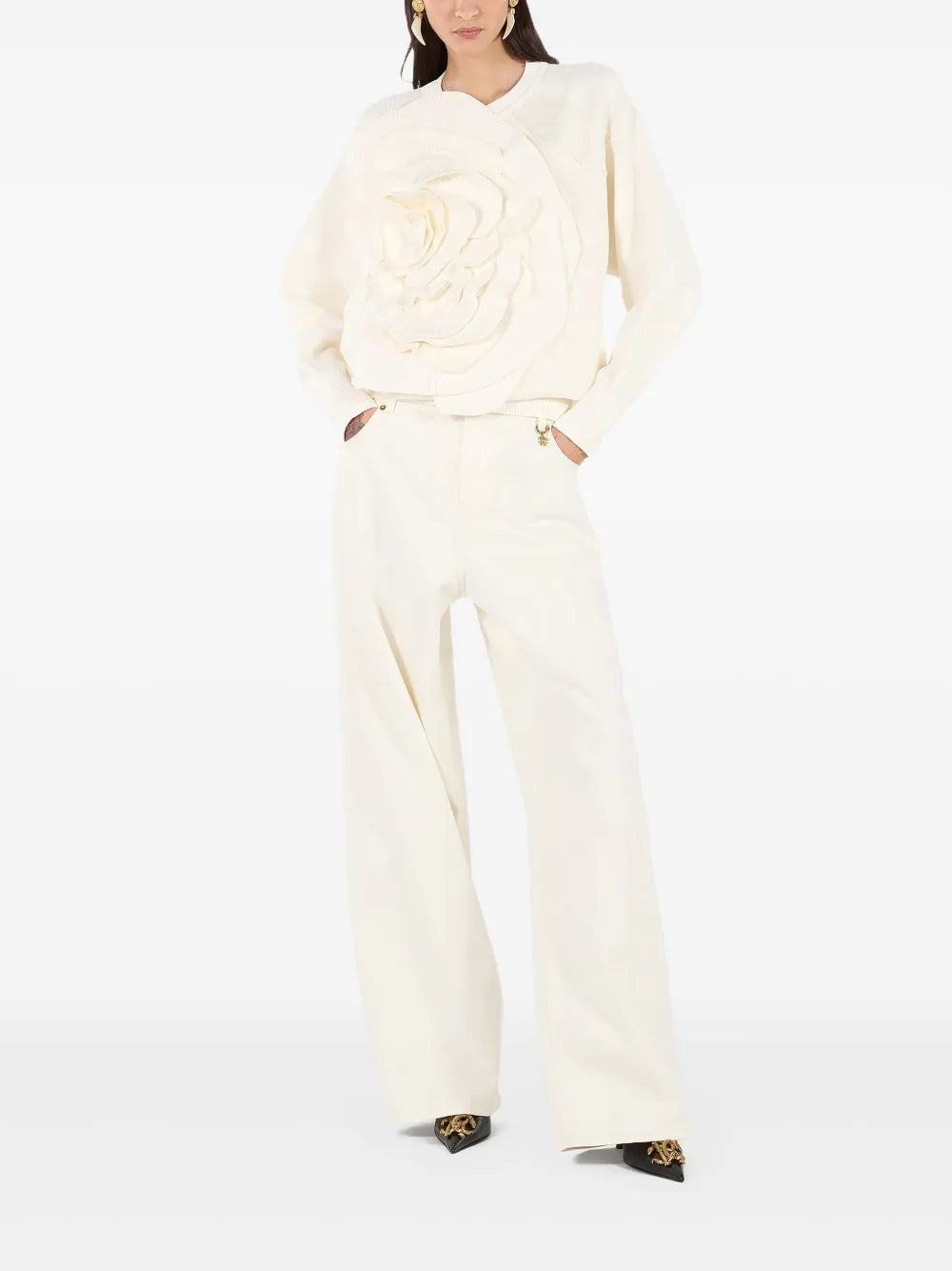 3D Floral-Detail Sweater