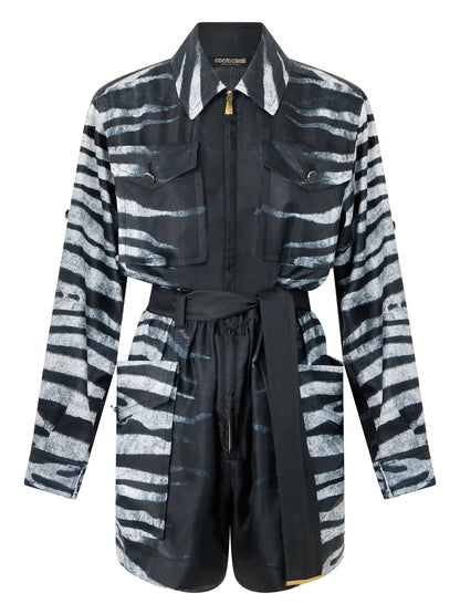 Zebra-Print Jumpsuit