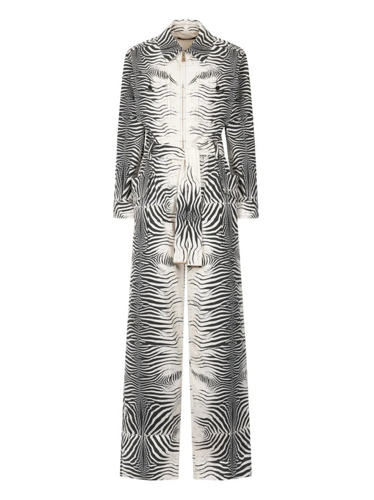 Zebra-Print Jumpsuit