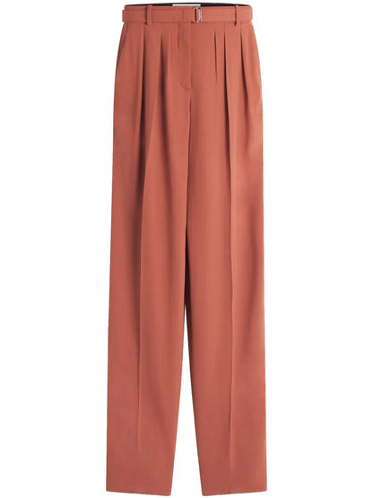 Pressed Crease High-Waisted Trousers