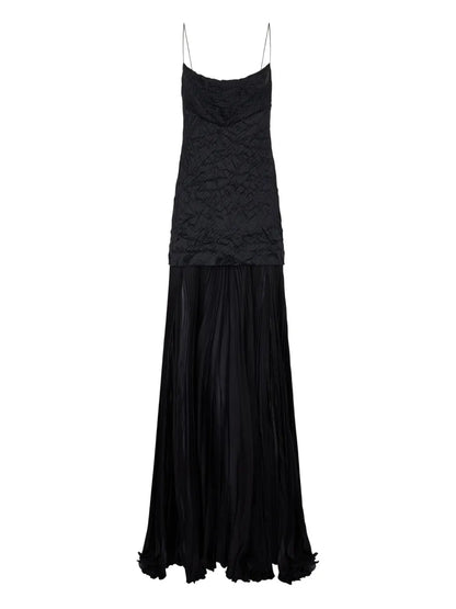 Crinkle Silk Maxi Dress