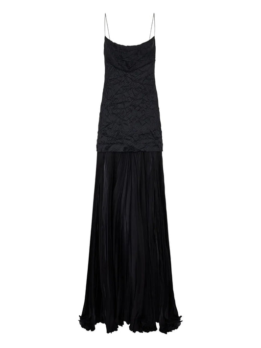 Crinkle Silk Maxi Dress