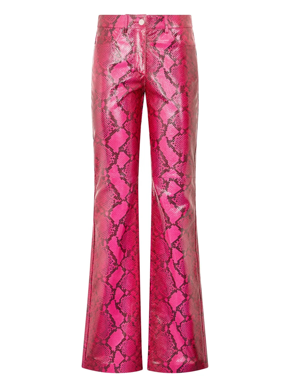 Snake-Print Flared Trousers