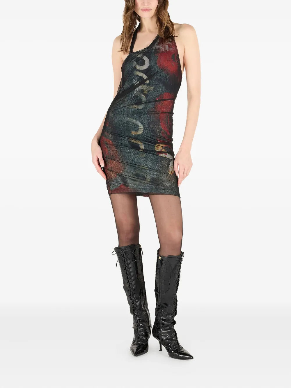 Abstract-Print Mini Dress