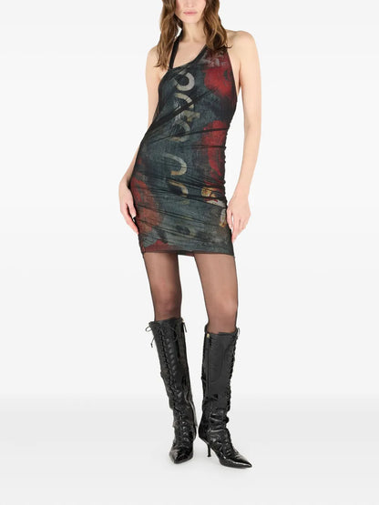 Abstract-Print Mini Dress