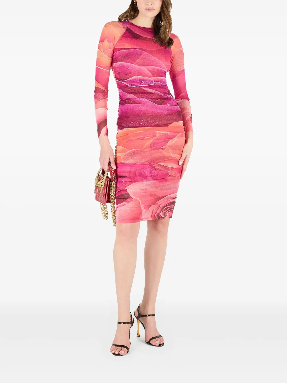Rose-Print Midi Dress