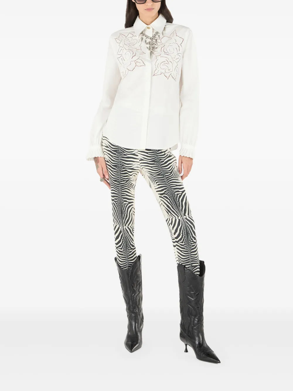 Floral-Embroidered Shirt
