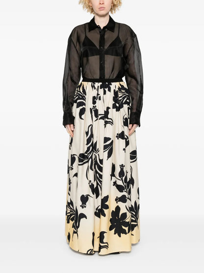 Floral-Print Maxi Skirt
