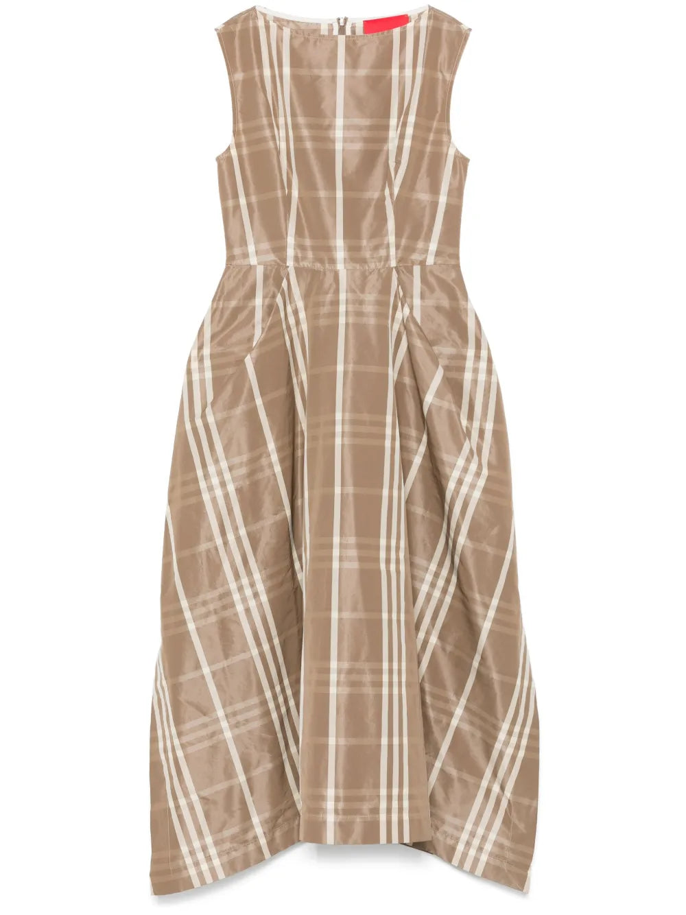 Check-Pattern Midi Dress