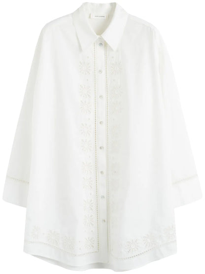 Broderie-Anglaise Shirt Dress