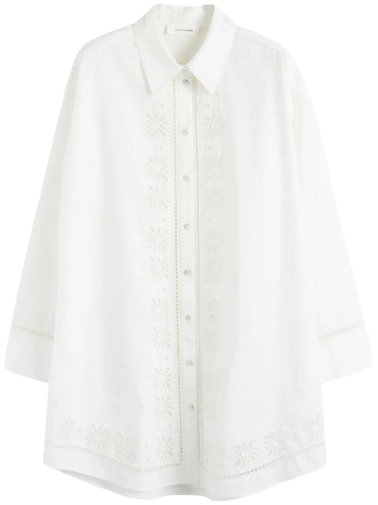Broderie-Anglaise Shirt Dress