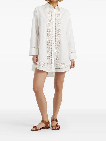Broderie-Anglaise Shirt Dress