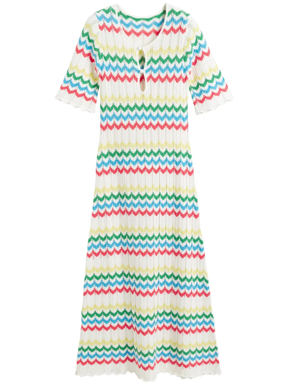 Chevron-Knit Midi Dress