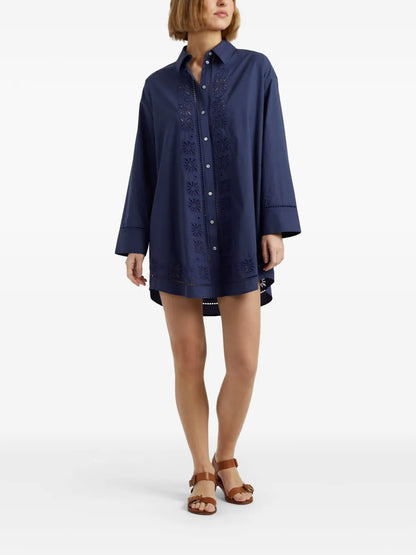 Broderie-Anglaise Shirt Dress