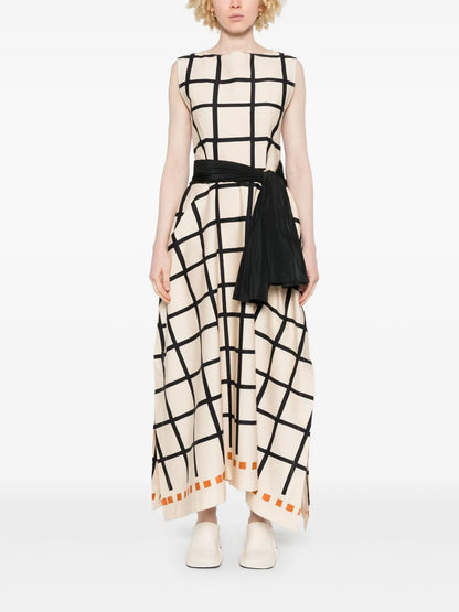 Geometric-Print Midi Dress