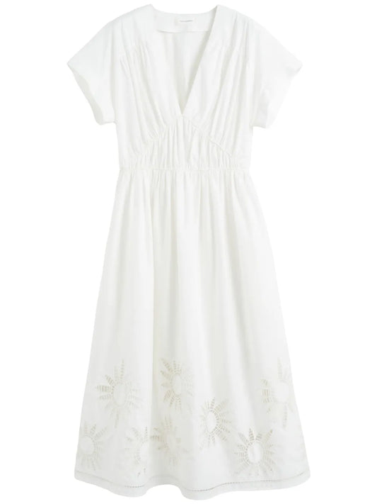 Broderie-Anglaise Midi Dress