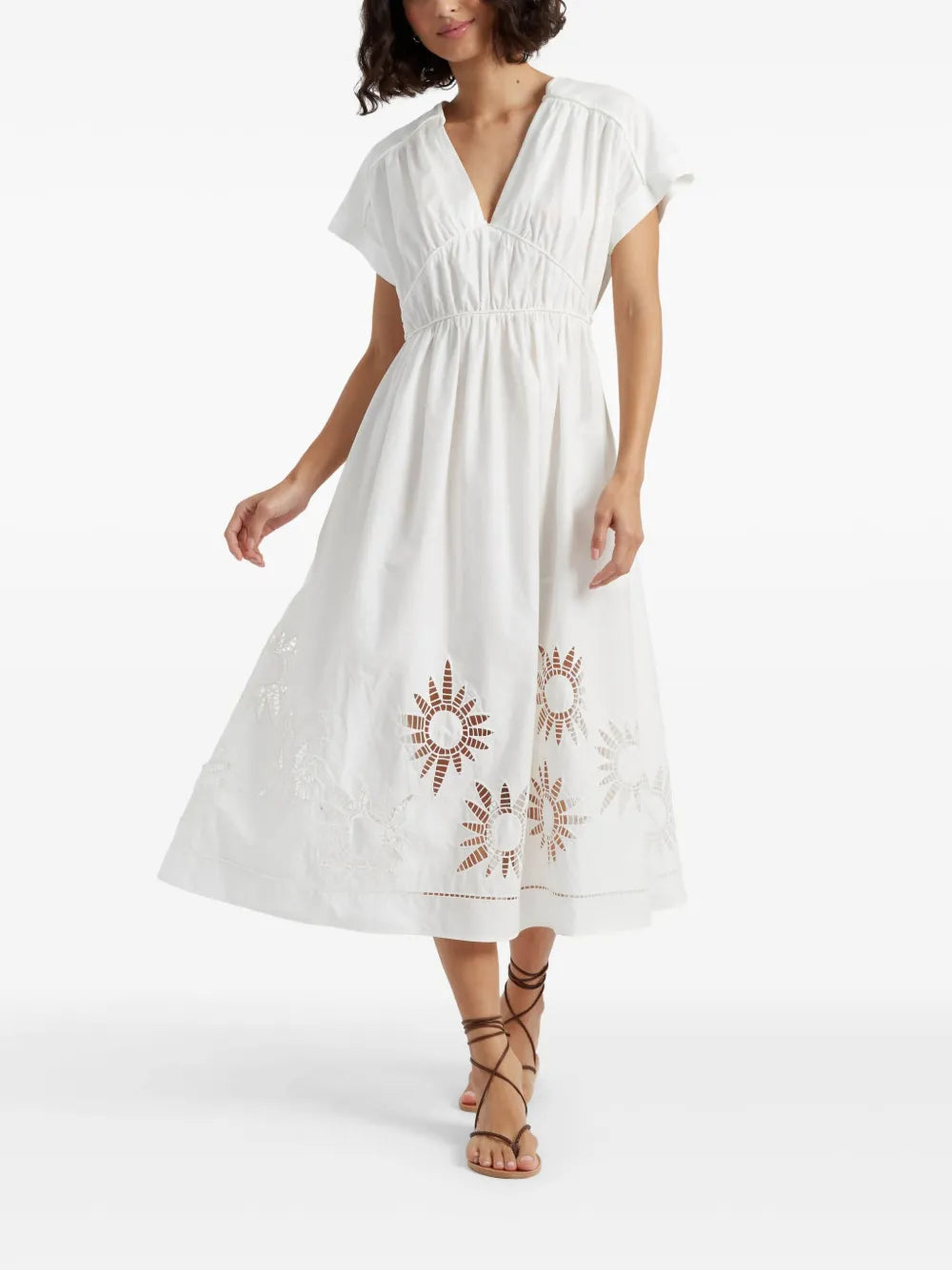 Broderie-Anglaise Midi Dress