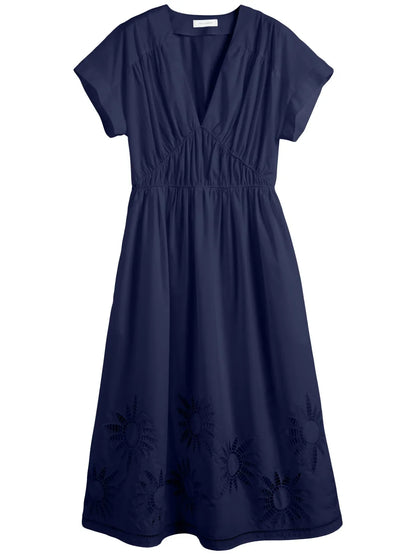 Broderie-Anglaise Midi Dress