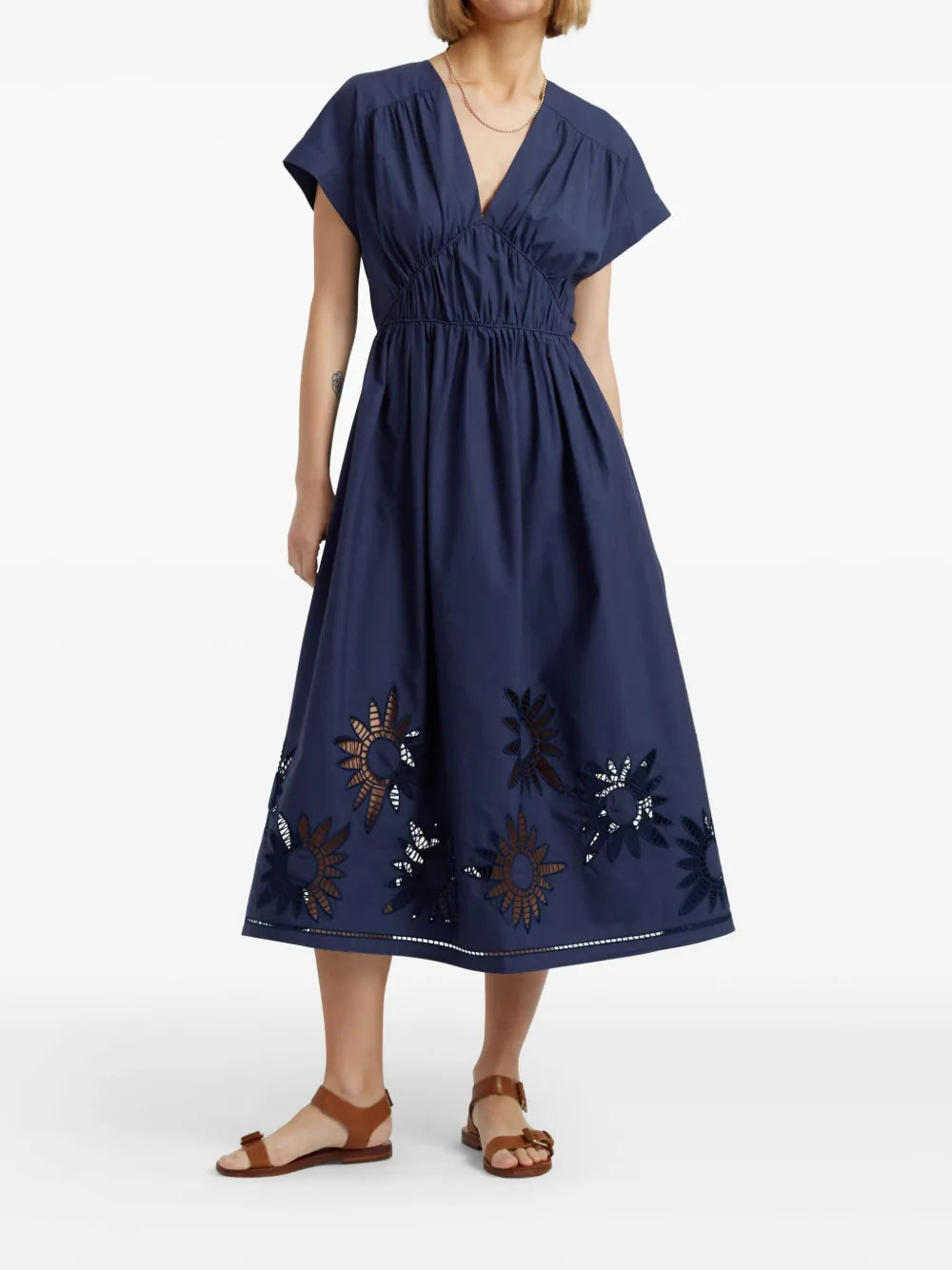 Broderie-Anglaise Midi Dress