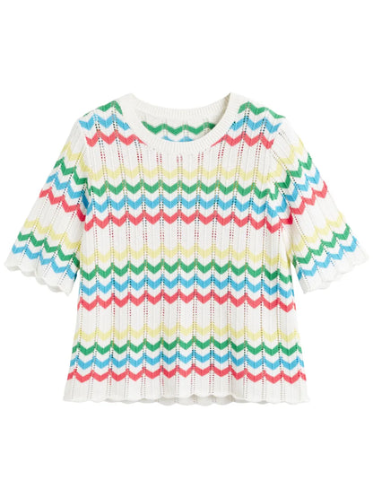 Chevron-Knit T-Shirt