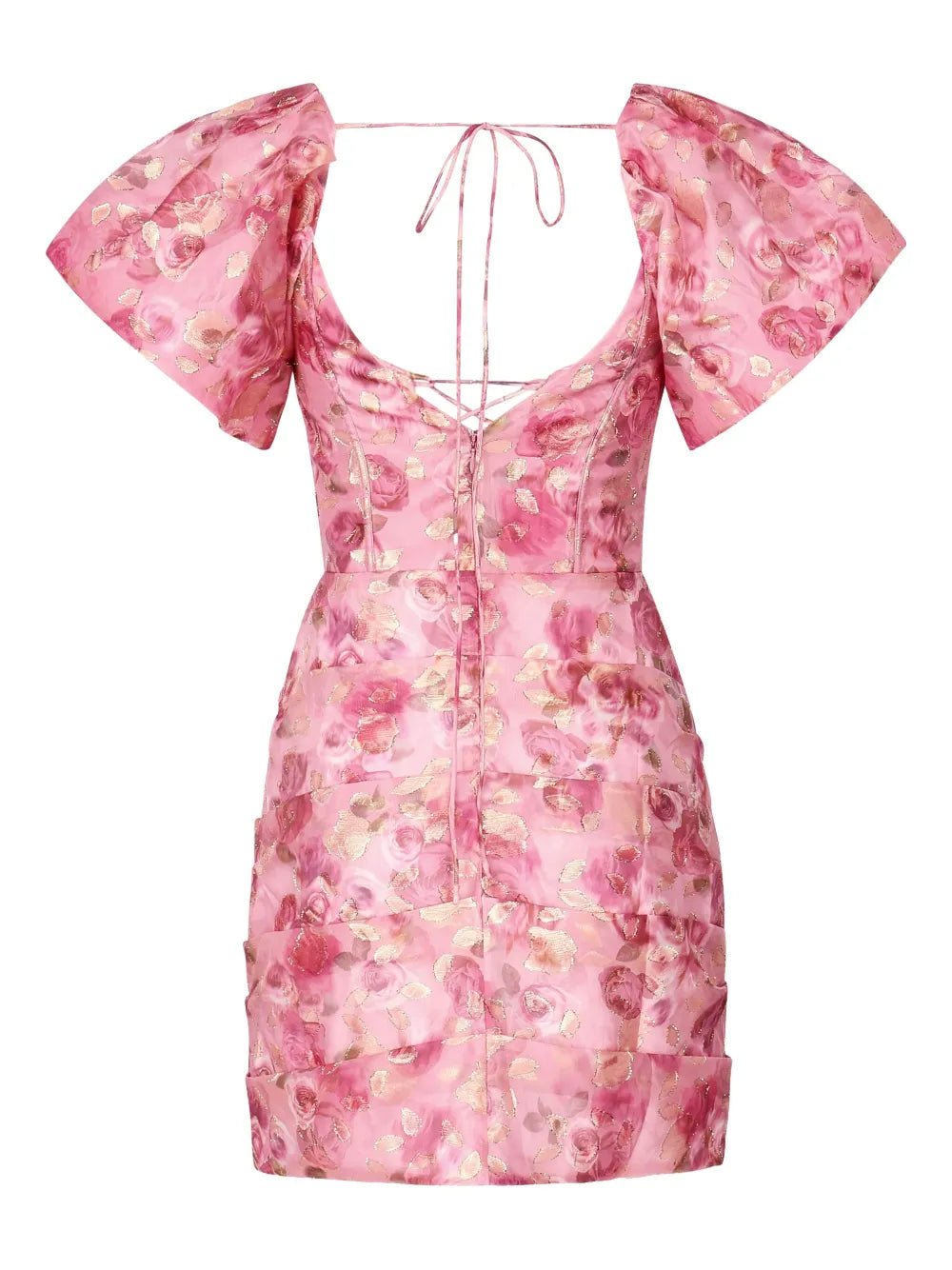Floral-Appliqué Mini Dress