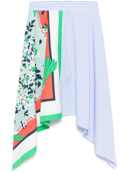 Mix-Print Mini Skirt