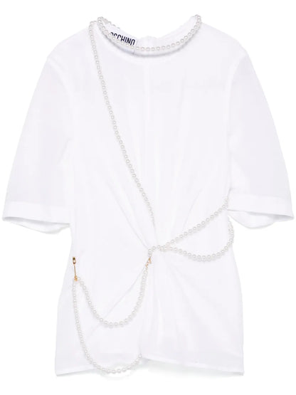 Faux Pearl-Detail T-Shirt