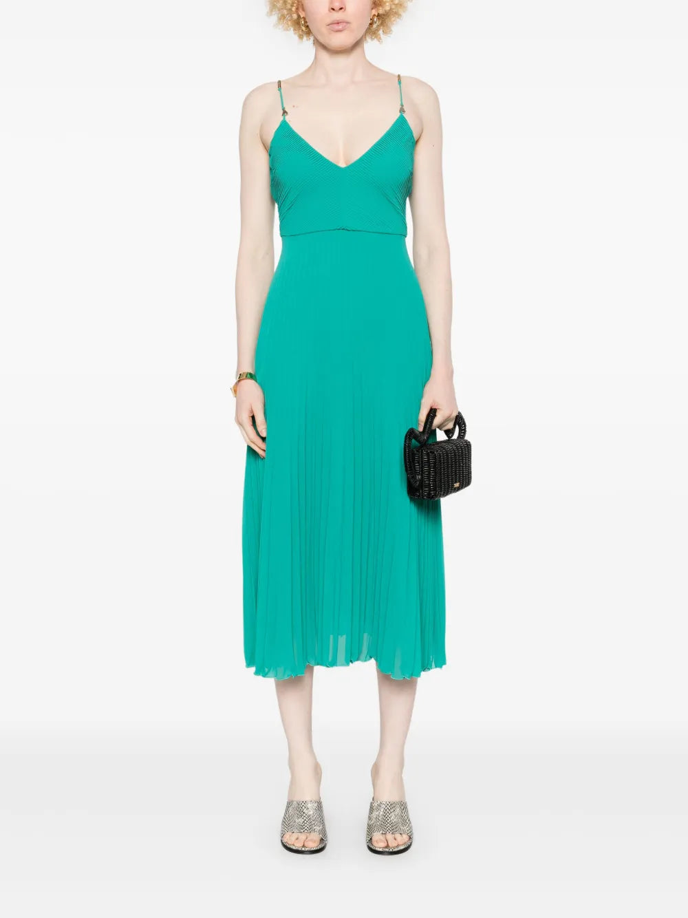 Pleated Midi Dress