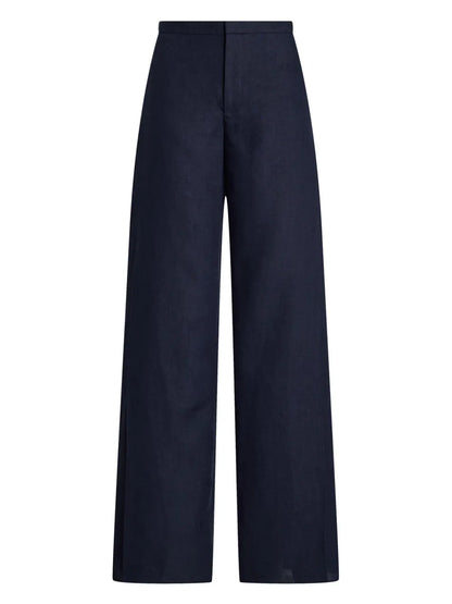Linen Straight-Leg Trousers
