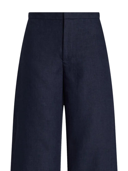 Linen Straight-Leg Trousers