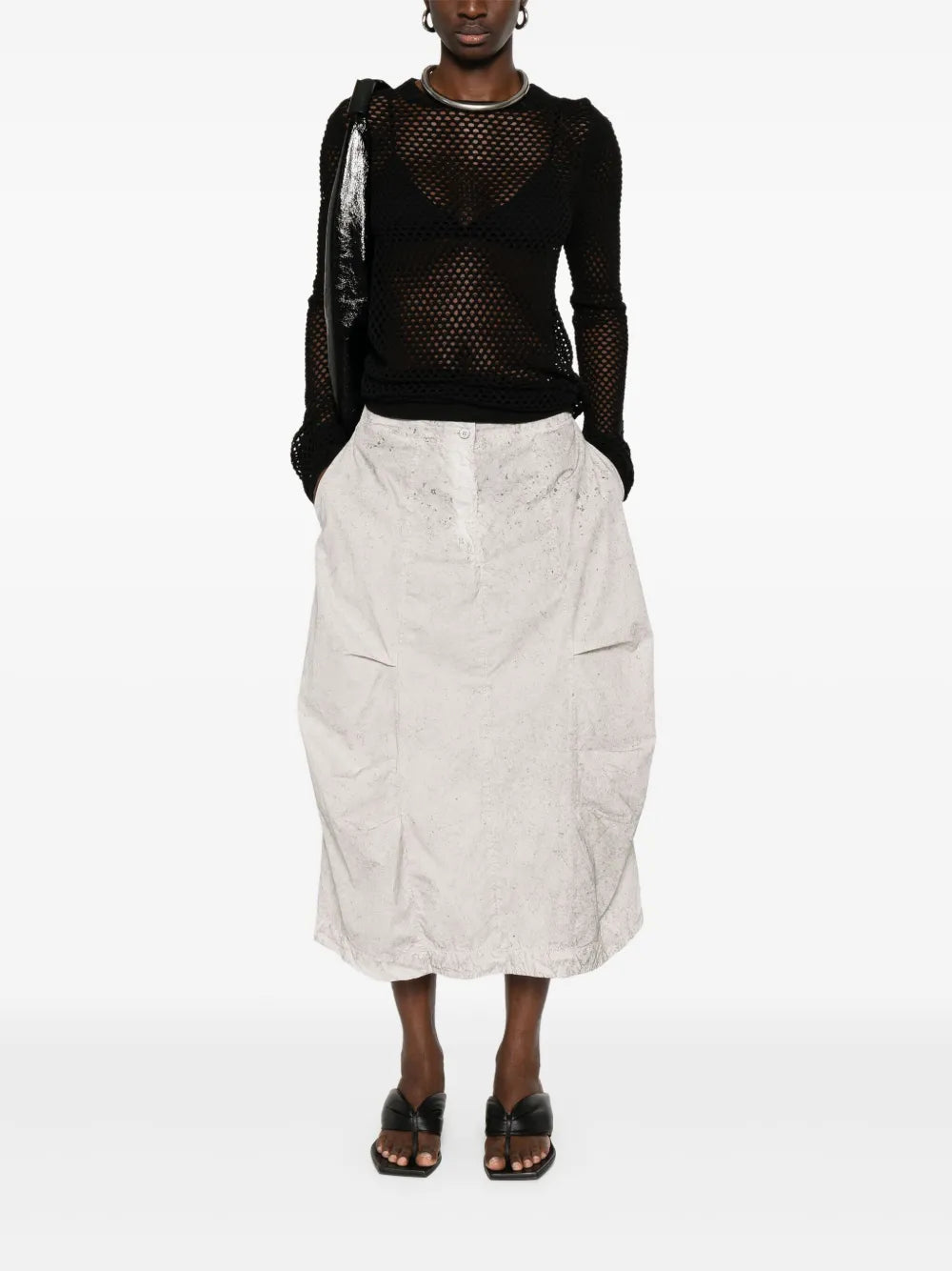 Abstract-Print Midi Skirt