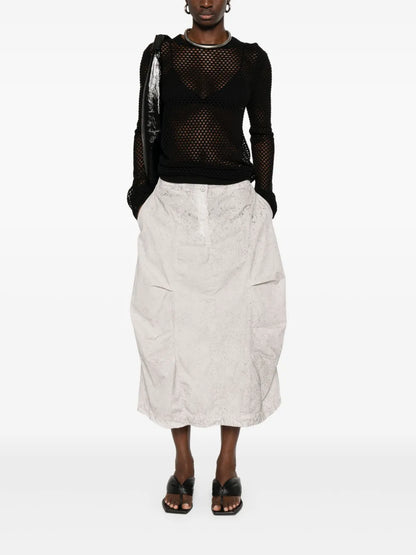 Abstract-Print Midi Skirt
