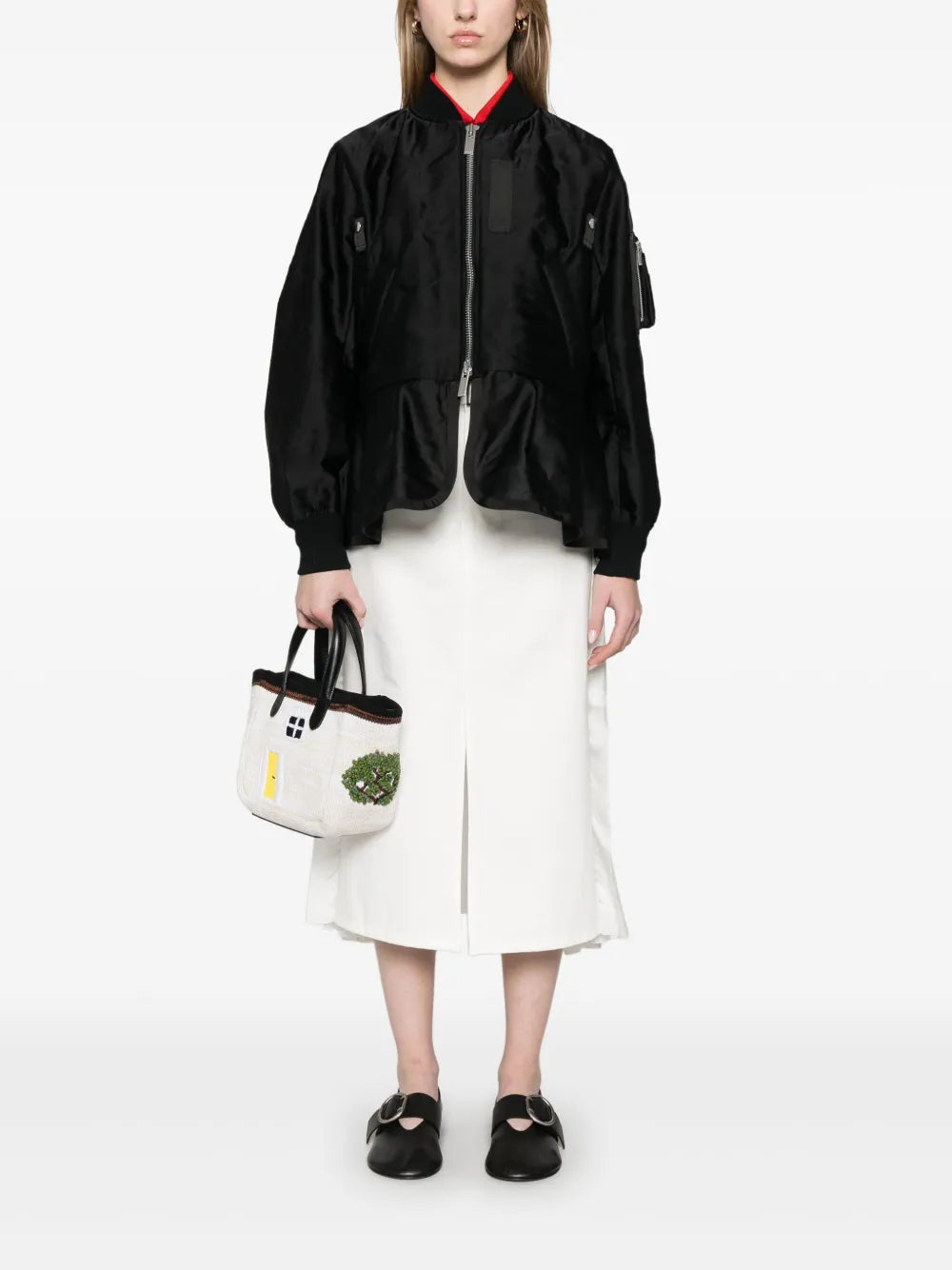 Pleated-Back Midi Skirt