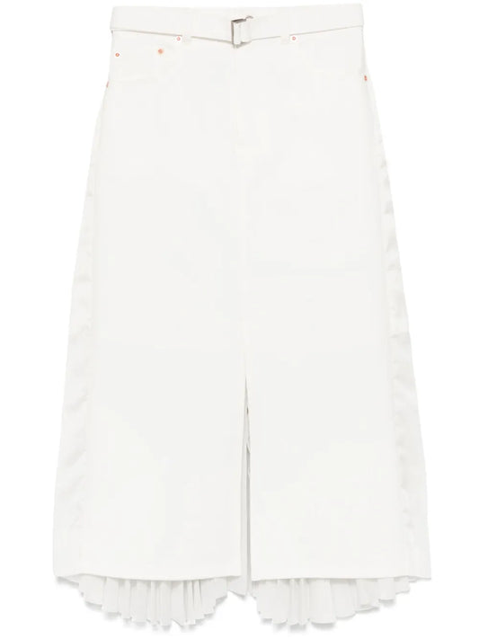 Pleated-Back Midi Skirt