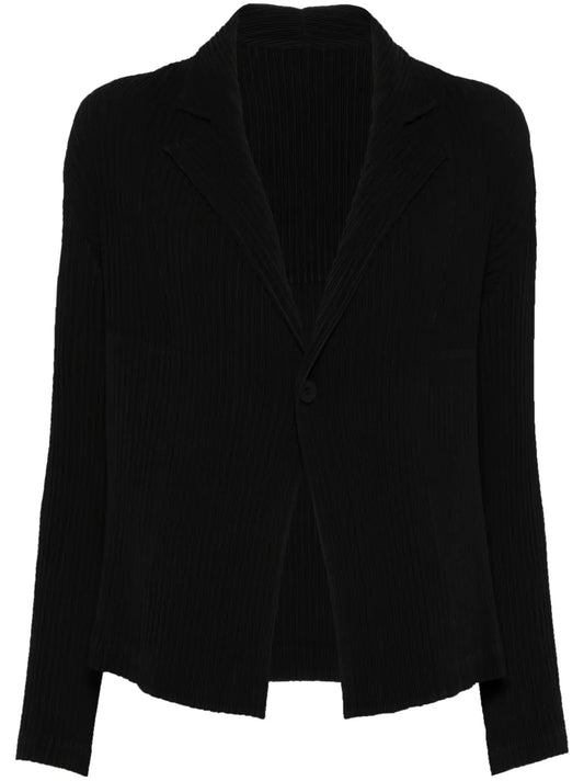 Plissé-Effect Blazer