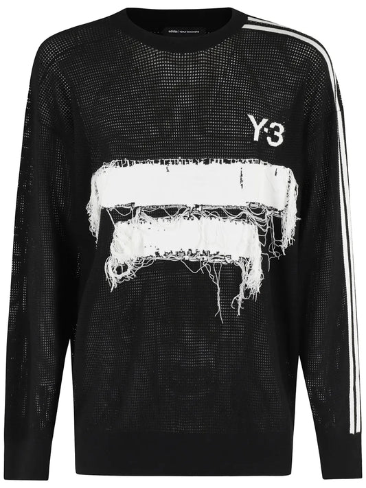 Frayed-Patch Detailing Sweatshirt