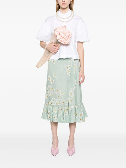 Floral-Print Midi Skirt