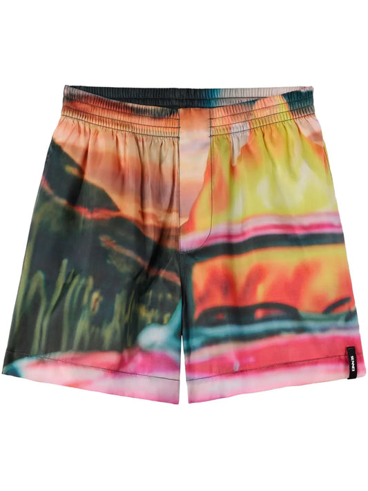 Abstract-Print Shorts