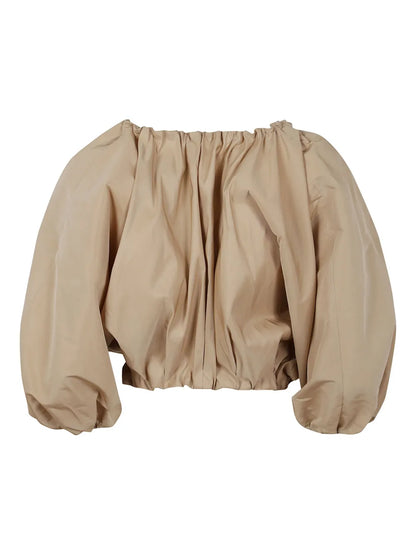Puff-Sleeves Crop Top