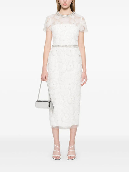 Embellished Tulle Midi Dress